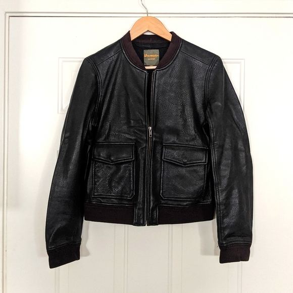 Madewell Jackets & Blazers - Madewell Leather Bomber Jacket in Black